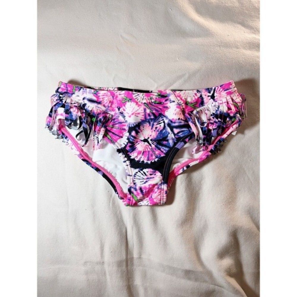 Kanu Surf Little Girls Bikini Bottom Tie Dye w/ Fringes Size 7 Swimsuit Colorful